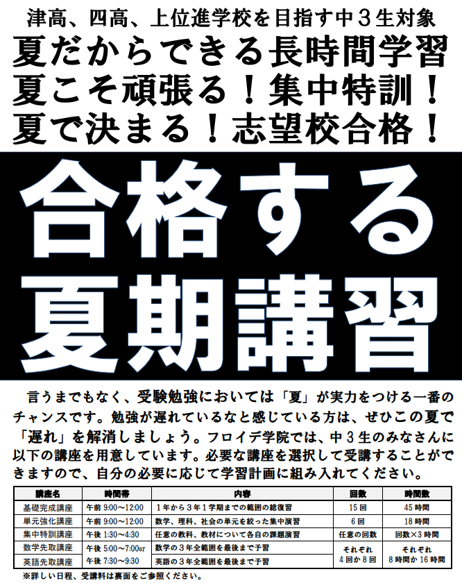 R02中3夏期講習